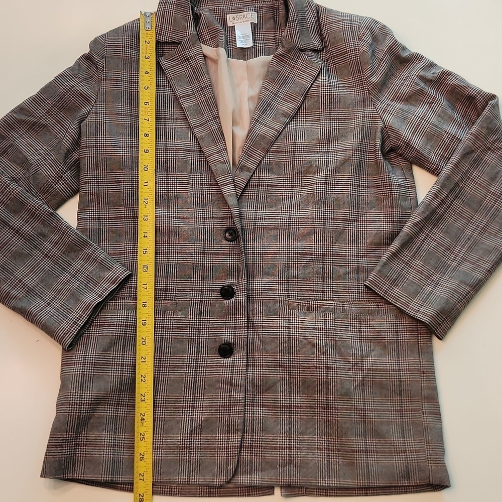L*SPACE x Tessa Brooks Nadia Plaid Blazer Jacket M - Picture 8 of 9